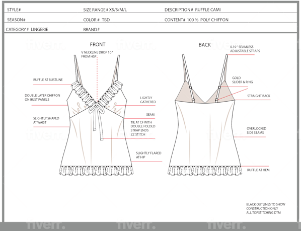 Design Lingerie Loungewear Sleepwear Advanced Tech Packs By